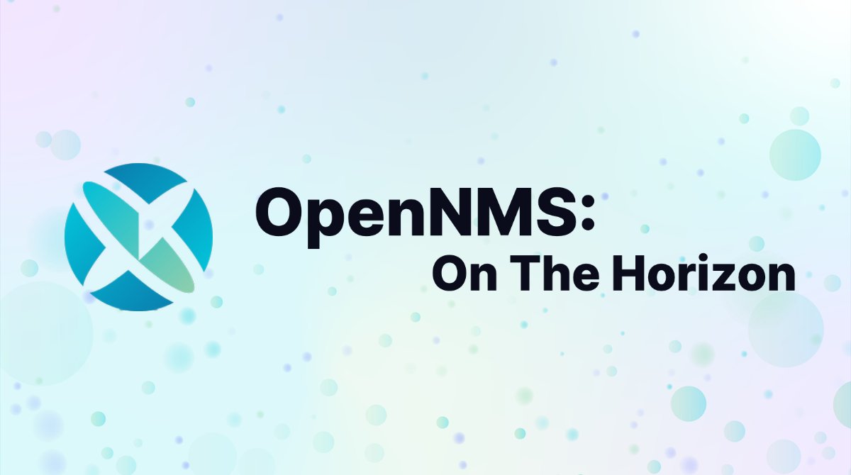 opennms's tweet image. OpenNMS On the Horizon - Non-Root, Docs, Minion Replication, JDK11, Flows, Cortex, Config API, Elasticsearch, Discovery, ReST, Vue, Geomaps hubs.ly/H0TwkLX0 #opennms #opennmsOnTheHorizon