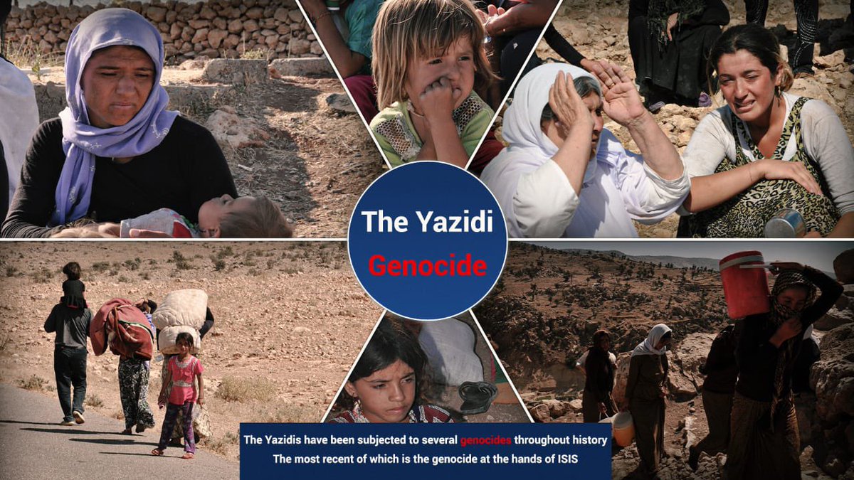 semraguzelhdp's tweet photo. The ISIS terrorist organization killed thousands of Yazidis. They sold thousands of women and children in slave markets. The world watched this genocide.
Tomorrow is the anniversary of this genocide.

#RecognizeYazidiGenocide https://t.co/FBw3X8XP8T