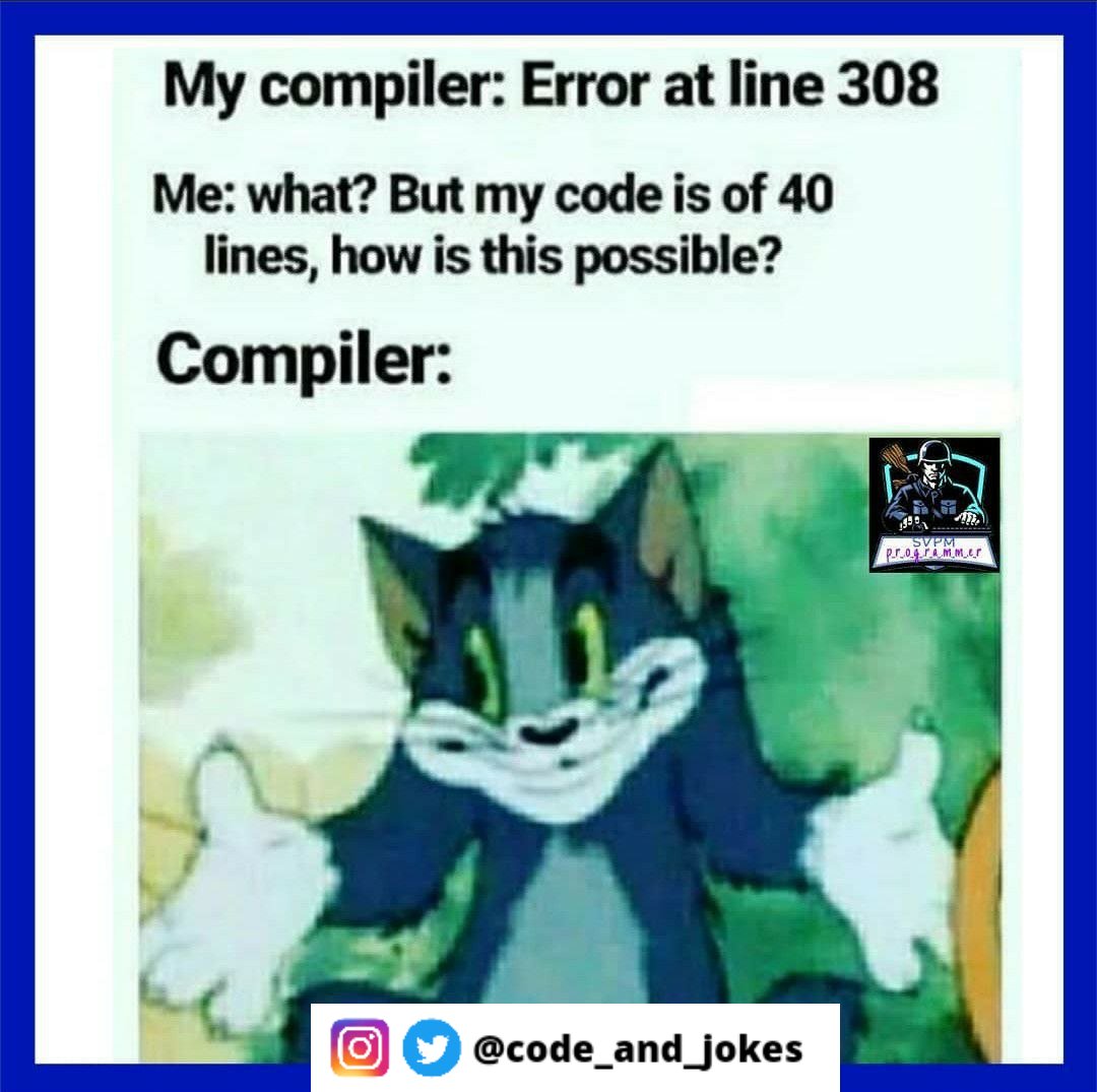 code_and_jokes's tweet image. -
-
-
Follow for new programming memes &amp;amp; jokes.

#Programming #programmingquotes #programmingjokes #programmingmemes #codingmemes #codinglife #webdesign #webdesigner #codingjokes #css
#java #javascript #uxdesign #code #coding #developer #developers  #webdeveloper #webdesign #php