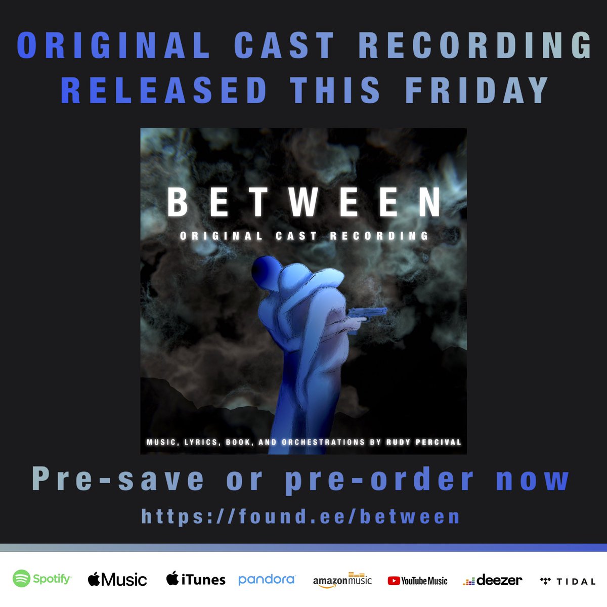 The Original Cast Recording of Between is out on all major music streaming services this Friday!

Pre-save or preorder here: found.ee/between

(If you buy the album on iTunes, you can listen to one of the tracks right now!)