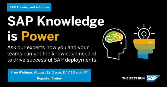 Reach a faster ROI for your SAP Solutions...It all starts with the right training and enablement. bit.ly/3A46nHW