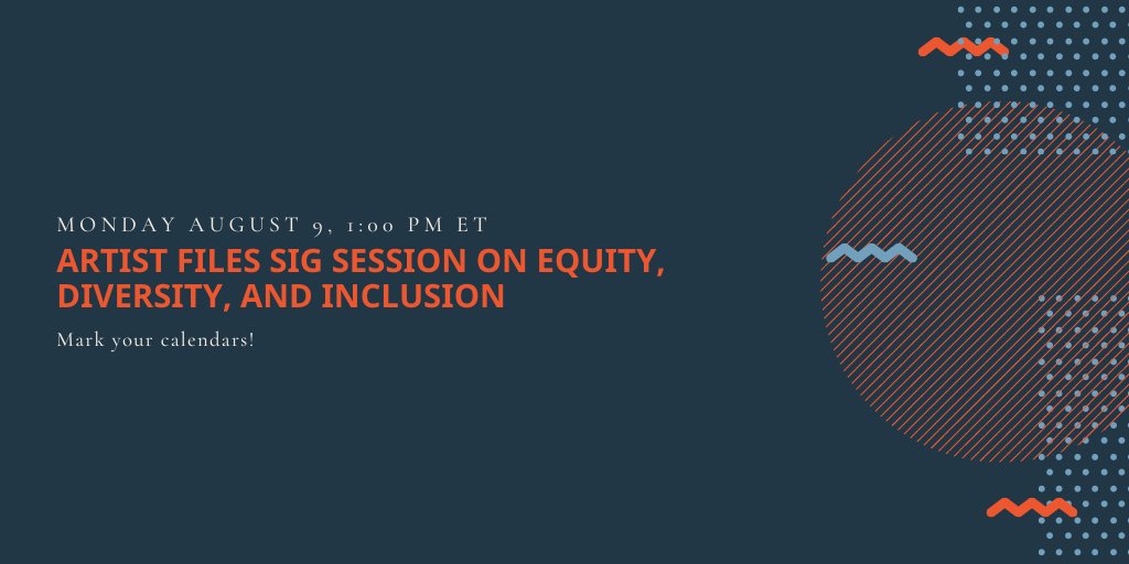 One week to go untilk the Artist Files SIG's session on EDI in artist files! Find the link to register on the ARLIS/NA Calendar event for the session: linktr.ee/arlisna