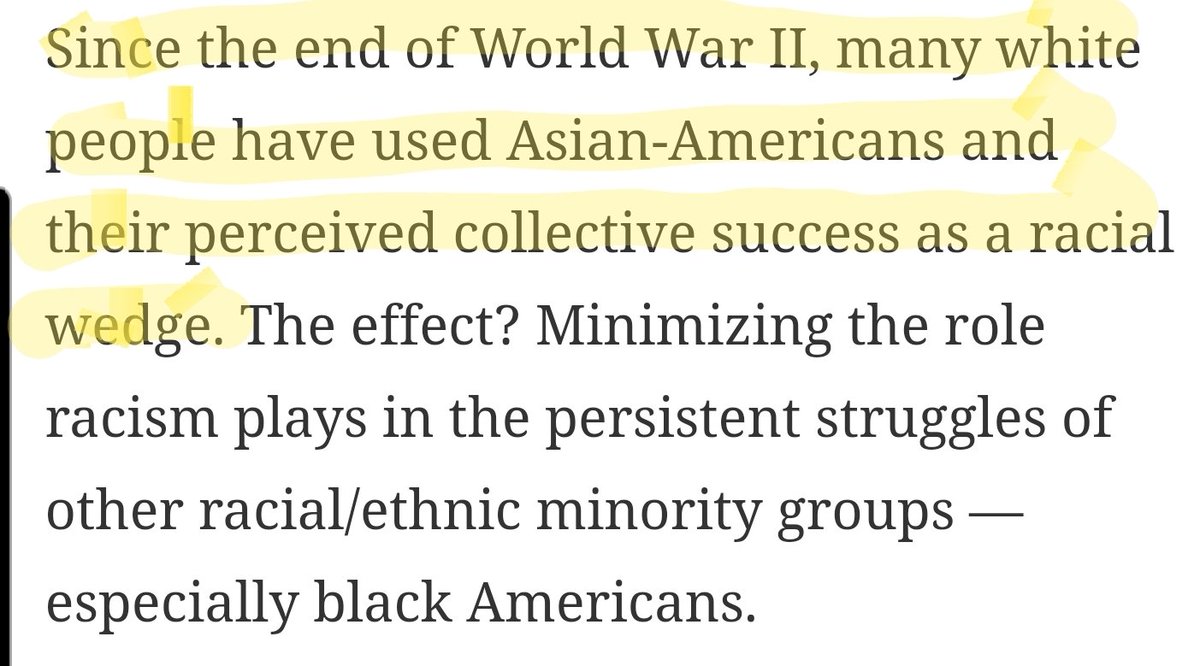 JBrisenio411's tweet image. The #ModelMinorityMyth was created due to the millions of Asian wives being brought to America by white servicemen.

It was also created to discredit and undermine the Black American Civil Rights Movement.

#WhiteSupremacyIsCruel 

Receipts:👇🏾👇🏾