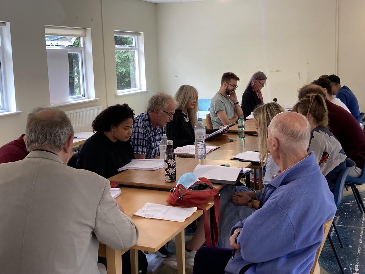 TheRayCooney's tweet image. Rehearsals almost done! A look back to day one! Time flies when you’re having fun! Two Into One opens @MillAtSonning on 5th August. #TwoIntoOne