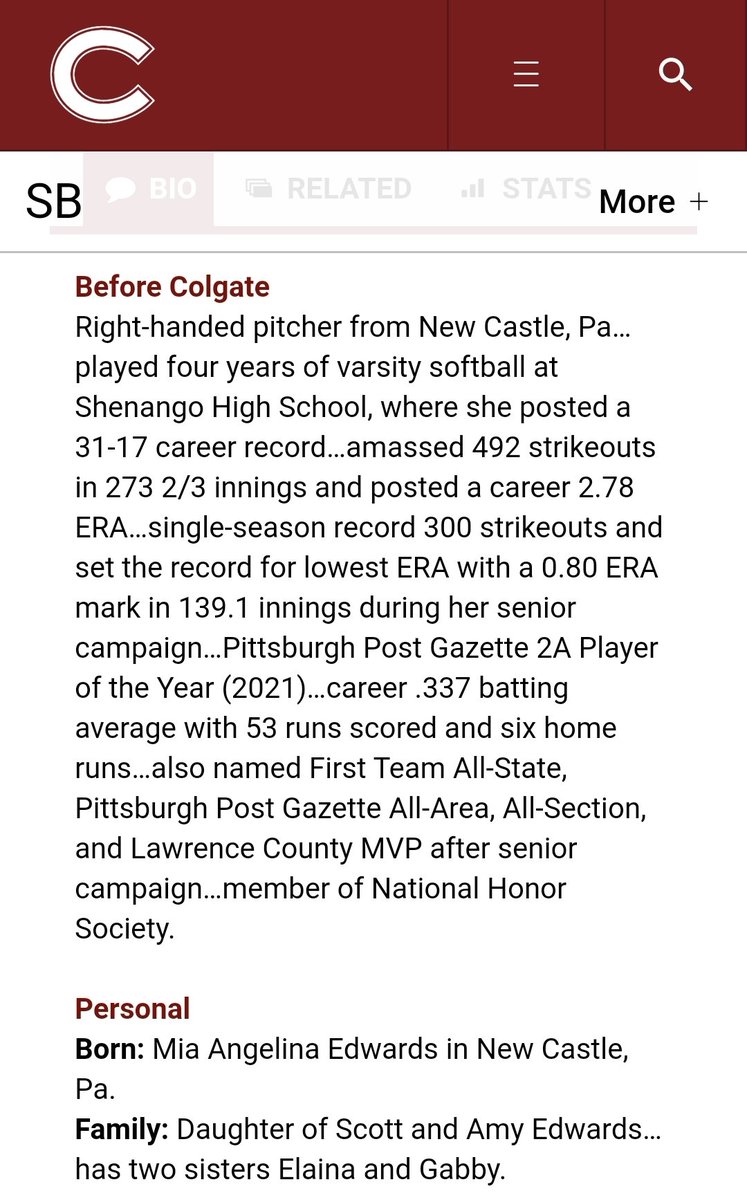 Looking forward to following your college career <a href="/miaa_edwards/">mia edwards</a> as well as all our former cats!! We wish you all success on and off the diamond!