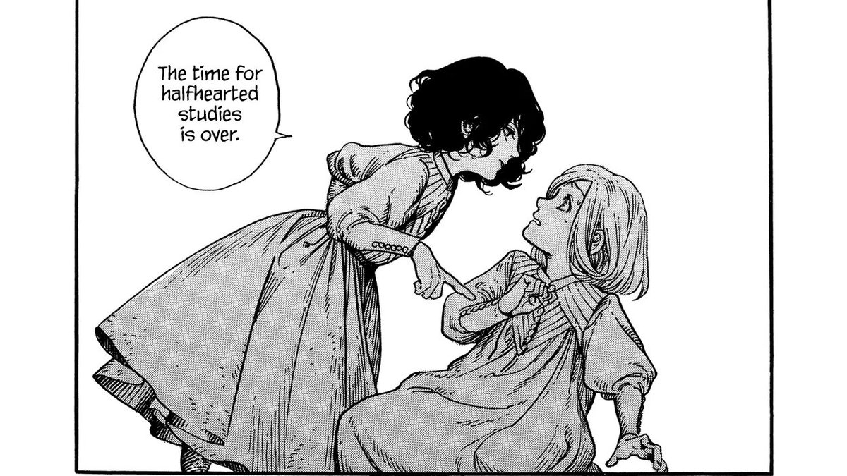 1. gorgeous art
2. baby lesbians
3. cool magic mobility aid that is only one part of the disability rep
4. a world of gender where everyone wears billowing skirts all the time 