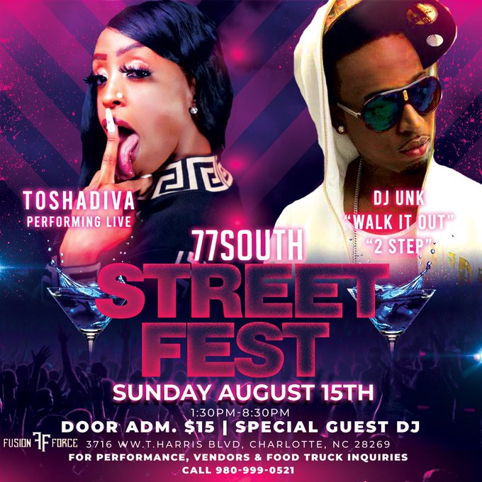 August 15th 🤩🎤 I&rsquo;m performing my new hit music Live in Charlotte at Fuzion Force .  DJ UNK performing<a href="/tag/toshadiva"class="tags"><span>#toshadiva</span></a><a href="/tag/charlotteevents"class="tags"><span>#charlotteevents</span></a><a href="/tag/charlotteartist"class="tags"><span>#charlotteartist</span></a><a href="/tag/fuzionforce"class="tags"><span>#fuzionforce</span></a>