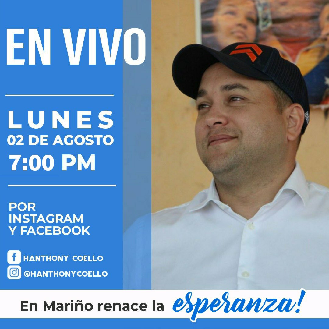 HanthonyCoelloB's tweet photo. ¡Nos vemos hoy a las 7:00pm por mi cuenta de Instagram y Facebook!
#RutaDeLaEsperanza
#PorlamarNosUne https://t.co/XZ5ZEpJAgh