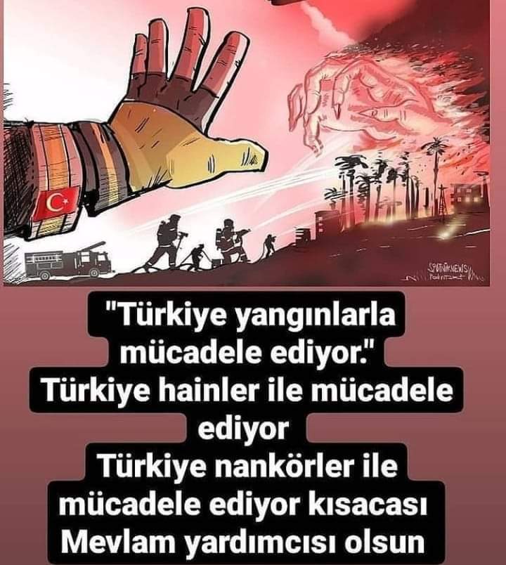 Yangına 3 uçak 8 helikopterle müdahale ediliyor Sen kalkmış Uçak ve helikopter yok diye algı yapıyorsun Yazıklar olsun sana yayında bile uçak ve helikopter sesleri geliyordu nasıl bir insansın PKK li
İtlere değin ki yakmayın yıkamayın öldürmeyin deyin
Özür dile #muhittinböcek
