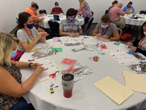 CoachMeredith's tweet photo. We also have more amazing @WheelerElem educators sharing their expertise today. Mrs. Chamber, Mrs. Williams and @KellyGraybeal led a very hands on session. #JCPSDL https://t.co/ACwlxwsA3Y