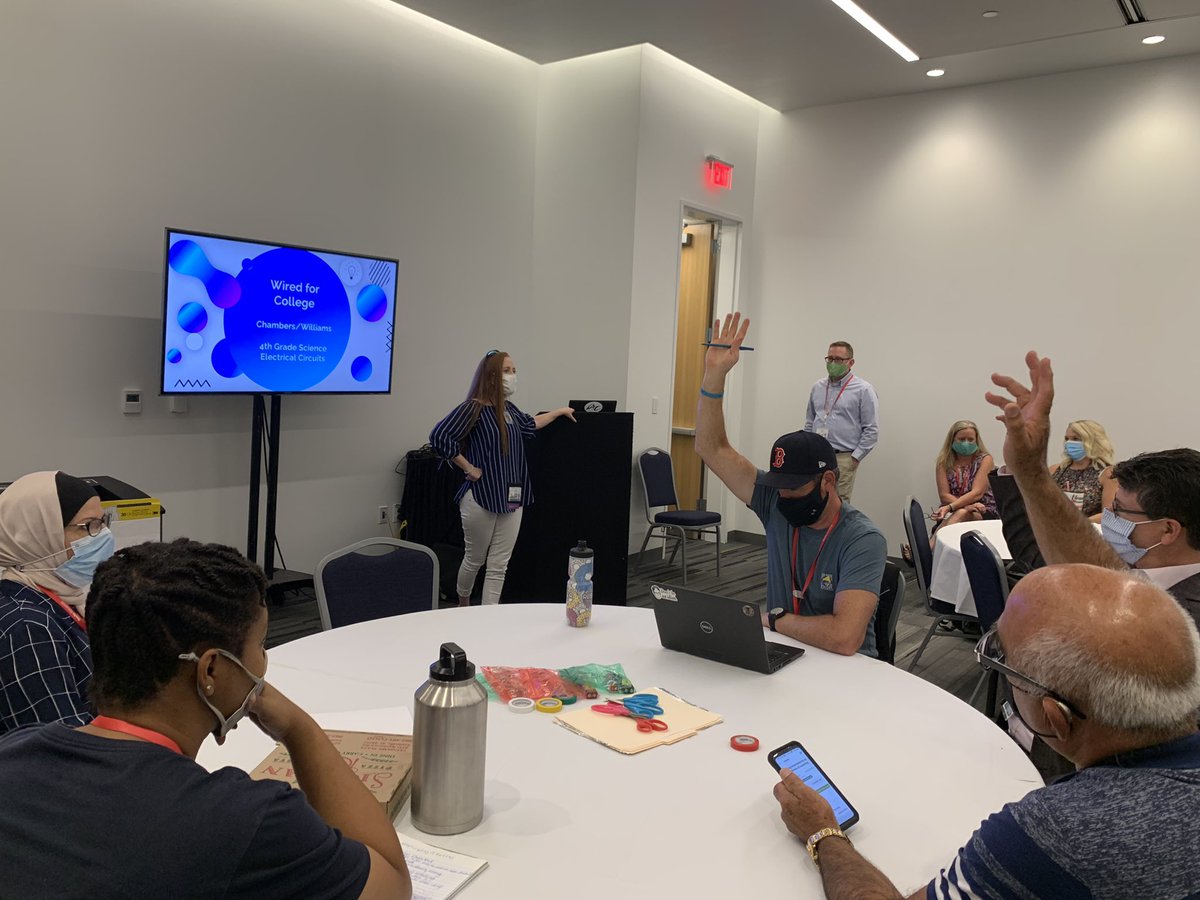 CoachMeredith's tweet photo. We also have more amazing @WheelerElem educators sharing their expertise today. Mrs. Chamber, Mrs. Williams and @KellyGraybeal led a very hands on session. #JCPSDL https://t.co/ACwlxwsA3Y