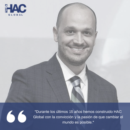 "Durante los últimos 15 años hemos construido HAC Global con la convicción y la pasión de que cambiar el mundo es posible". Así lo expresa nuestro fundador,
Ray Cazorla – Presidente &amp; Managing Partner de HAC Global.

#hacglobal #globalhac