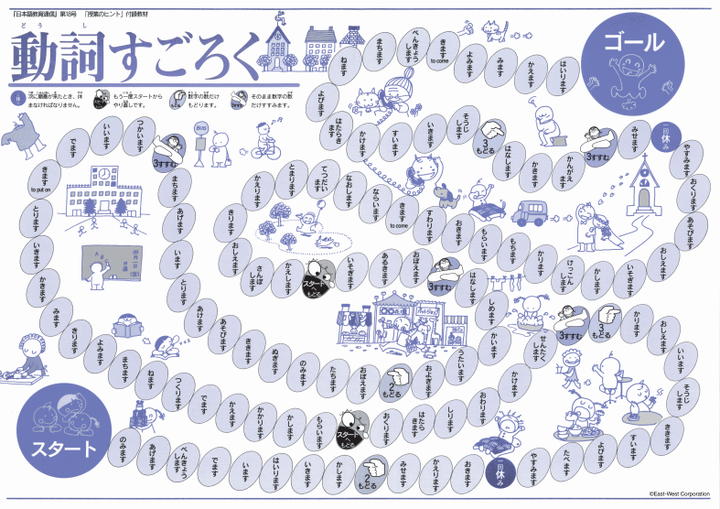 Japanfoundation's tweet photo. We have various Japanese learning materials on our website. “Verb sugoroku” is a fun game played with dice to practice making sentences in Japanese! 
https://t.co/q3dPCWCzpm

【Example：よみます】
I read a lot of books.
たくさんの本（ほん）を読（よ）みます。
#日本語 #japanese https://t.co/AWiQjlMQon
