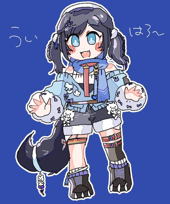 この衣装かわいい
#にじさんじ五十音順に描いたら童田明治の時には画力上がってる説
#ういはぁーと 