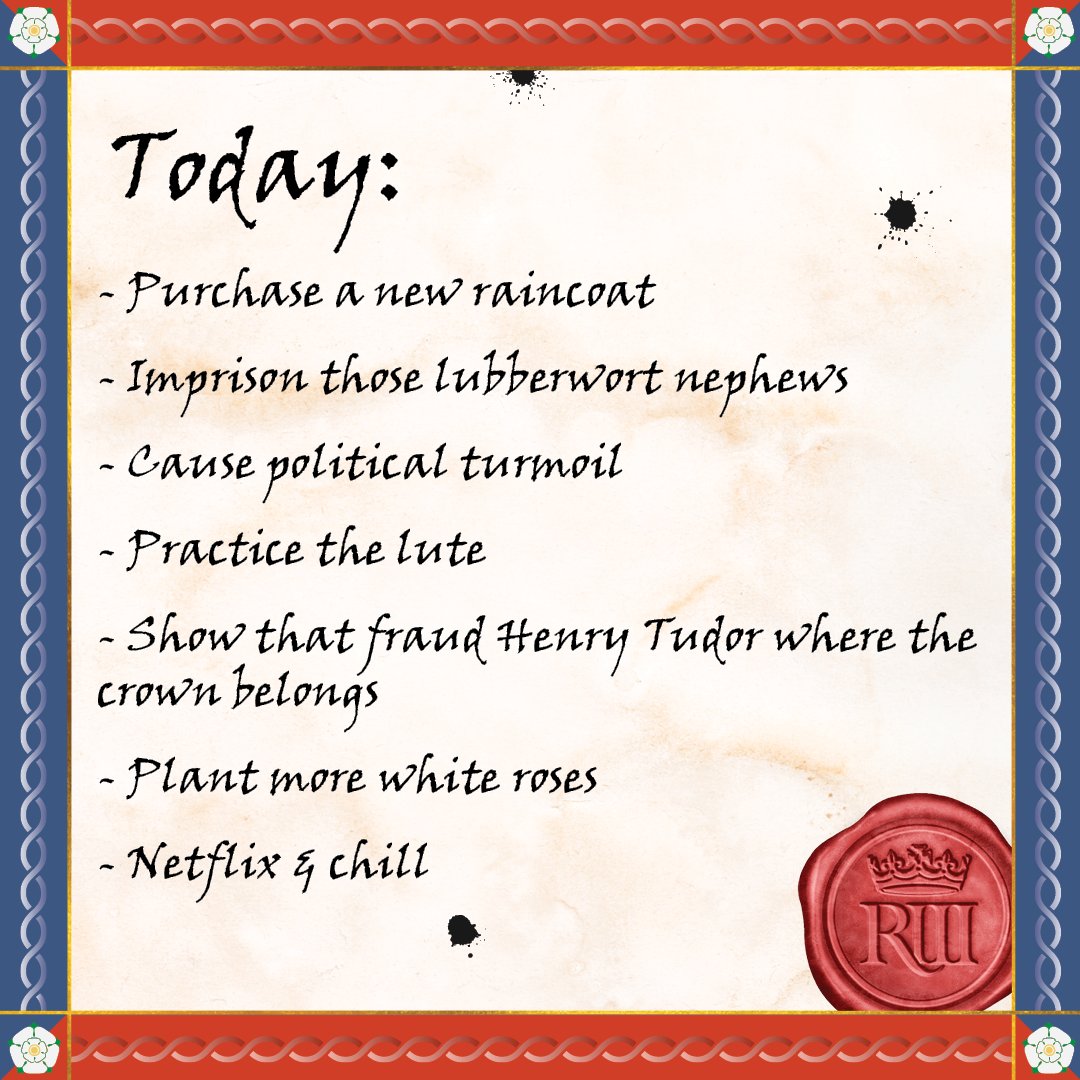 This #WellnessWeek your king will share some wisdom from his years on the throne.

One has often found that time at my writing desk with quill in hand brings calmness to me in troubled times...

Take heed of your own tasks, and be inspired by my structure!

#rocketroundleicester