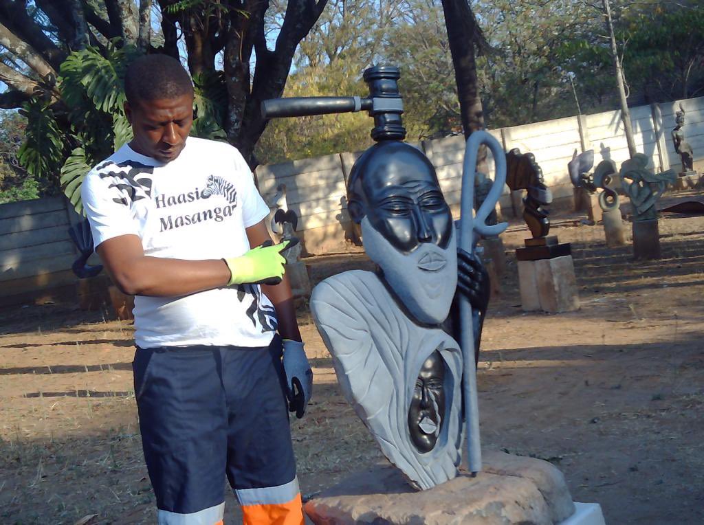 daddyhope's tweet image. I would like to congratulate Zimbabwean sculptor &amp;amp; lawyer @DavidNgwerume for this piece which was inspired by the story of the 14 year old child Memory Machaya who died at an Apostolic shrine giving birth after being raped under the guise of marriage!
RETWEET for the world to see