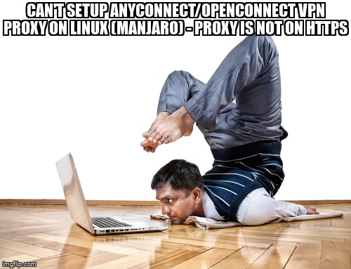 overflow_meme's tweet image. Can&apos;t setup Anyconnect/OpenConnect VPN proxy on Linux (Manjaro) - proxy is not on https stackoverflow.com/questions/6881… #cisco #openconnect #manjaro #vpn #linux