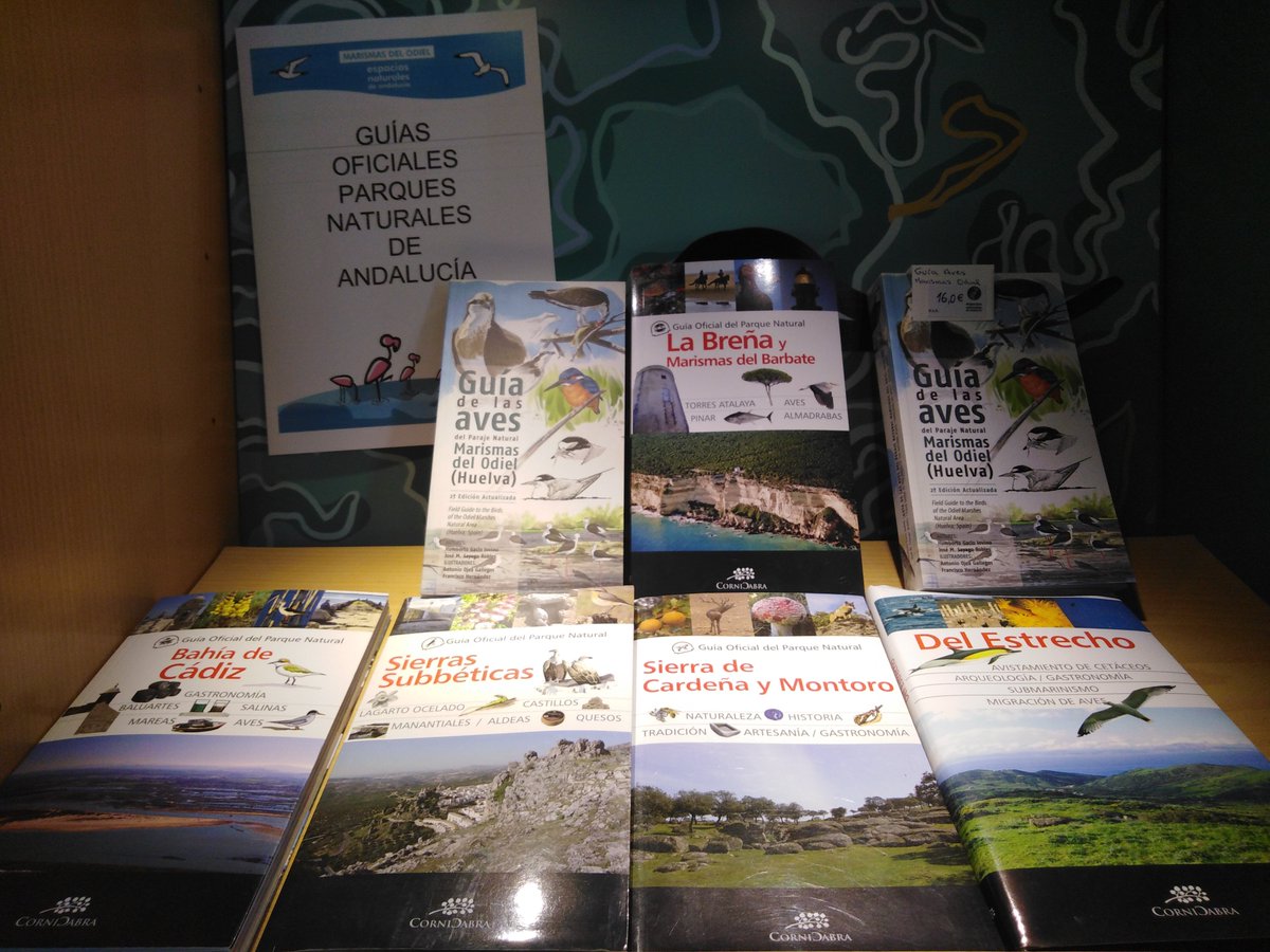 Visita nuestro Centro y encontrarás todas las guías de los distintos parques naturales de #Andalucía, además de poder adquirir la Guia oficial de Aves de #MarismasDelOdiel. ¡Os esperamos! #Huelva