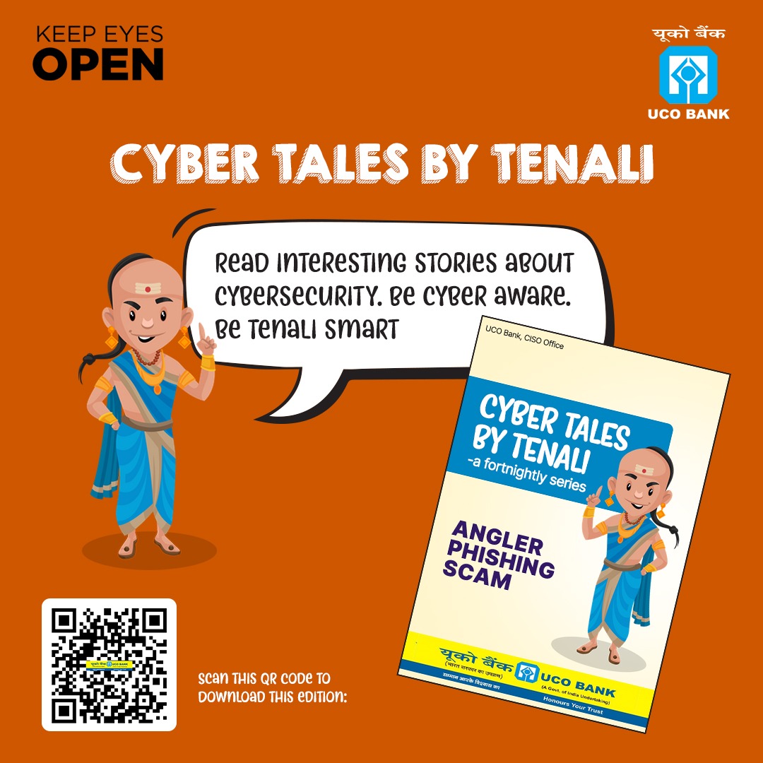 UCOBankOfficial's tweet photo. UCO Bank presents Cyber Tales by Tenali. To read the story scan the QR code or click on the link https://t.co/oKCzJ8Zhd3
#ReadSmartActSmart
#UCOBank Honours Your Trust https://t.co/PckSWjlRWT