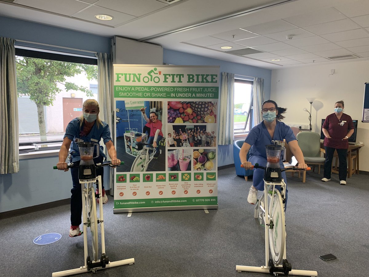 Fun and fit bike at Ayrshire maternity unit for staff well-being with <a href="/CrosshouseCF/">Crosshouse Children's Fund</a> <a href="/FunandFitBike/">Fun and Fit Bike</a>