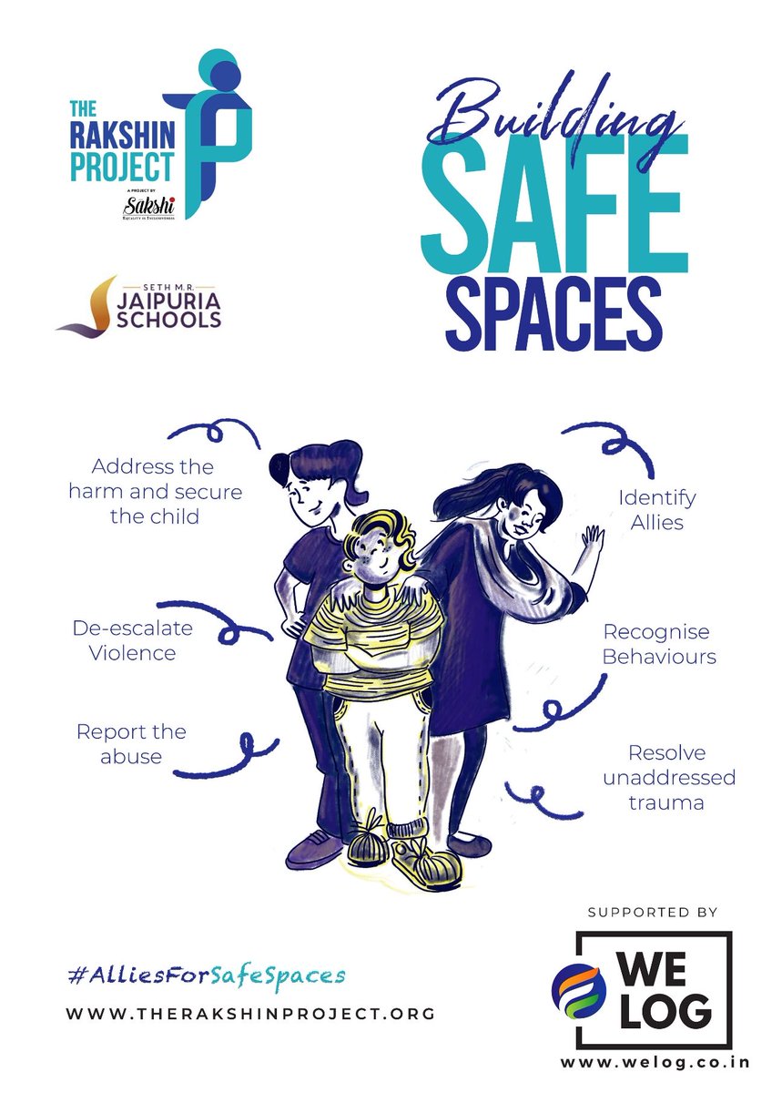 WeLogTrust's tweet photo. @WeLogTrust  is pleased to extend its support to @NGOSakshi and especially to @_smitabharti_  who would be leading the session. The first session in this series will be at @MRJaipuria. Thank you @KANAK0409 for all your support.
#schools #safespace https://t.co/9tTXphEzRX