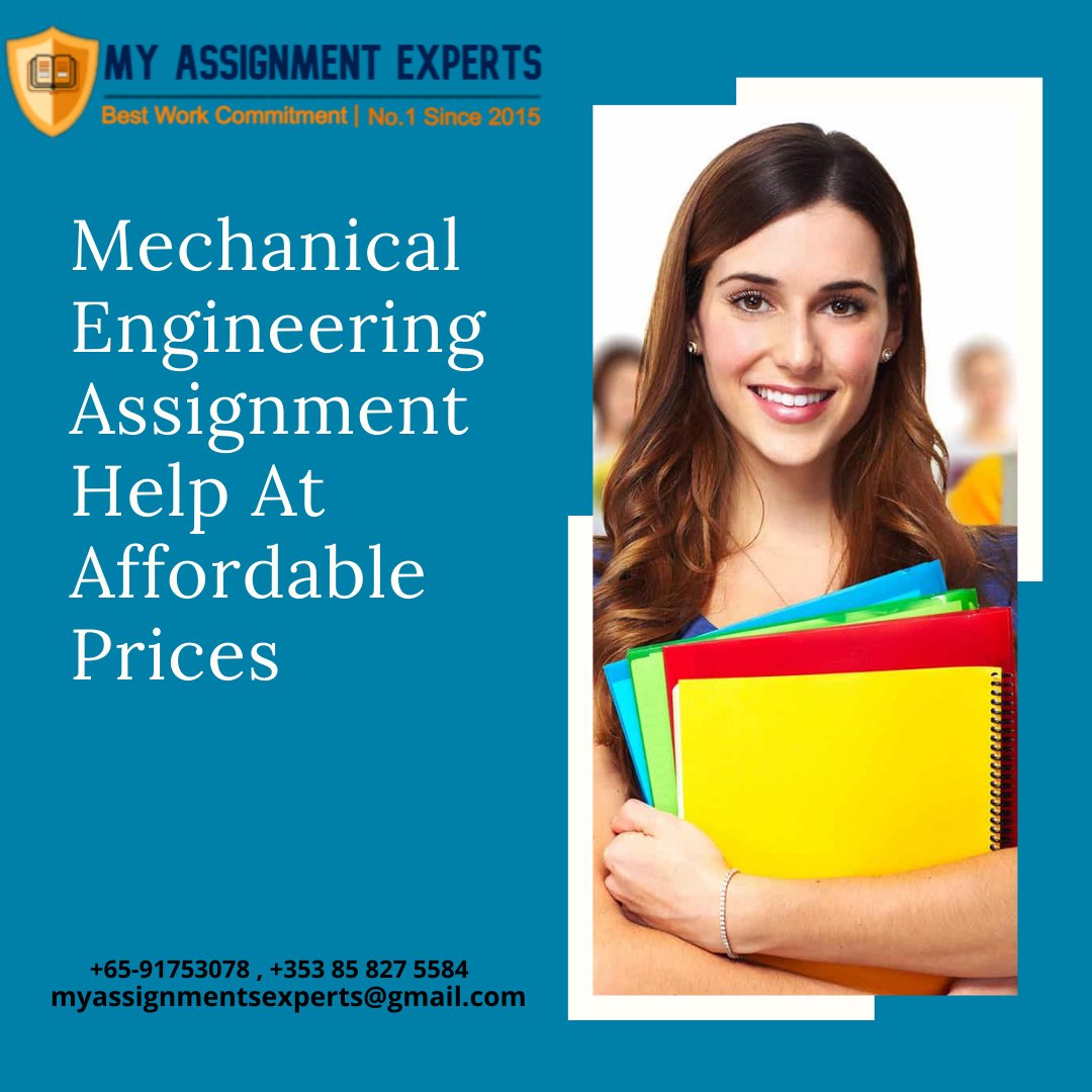 my_experts's tweet image. Mechanical Engineering Homework Help by Highly Skilled Expert
More information - bit.ly/3m9ZO2Q
#mechanicalengineeringassignment 
#mechanicalengineeringprojecthelp