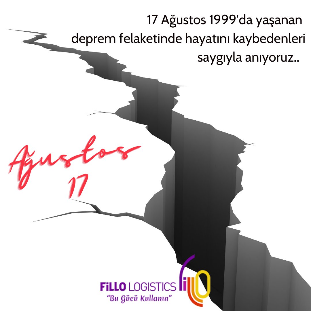 7 Ağustos 1999'da yaşanan Marmara Depremi'nin 22.yıl dönümünde depremde hayatını kaybeden vatandaşlarımızı saygı ve rahmetle anıyoruz.

#fillolojistik #17ağustos #Unutmadık