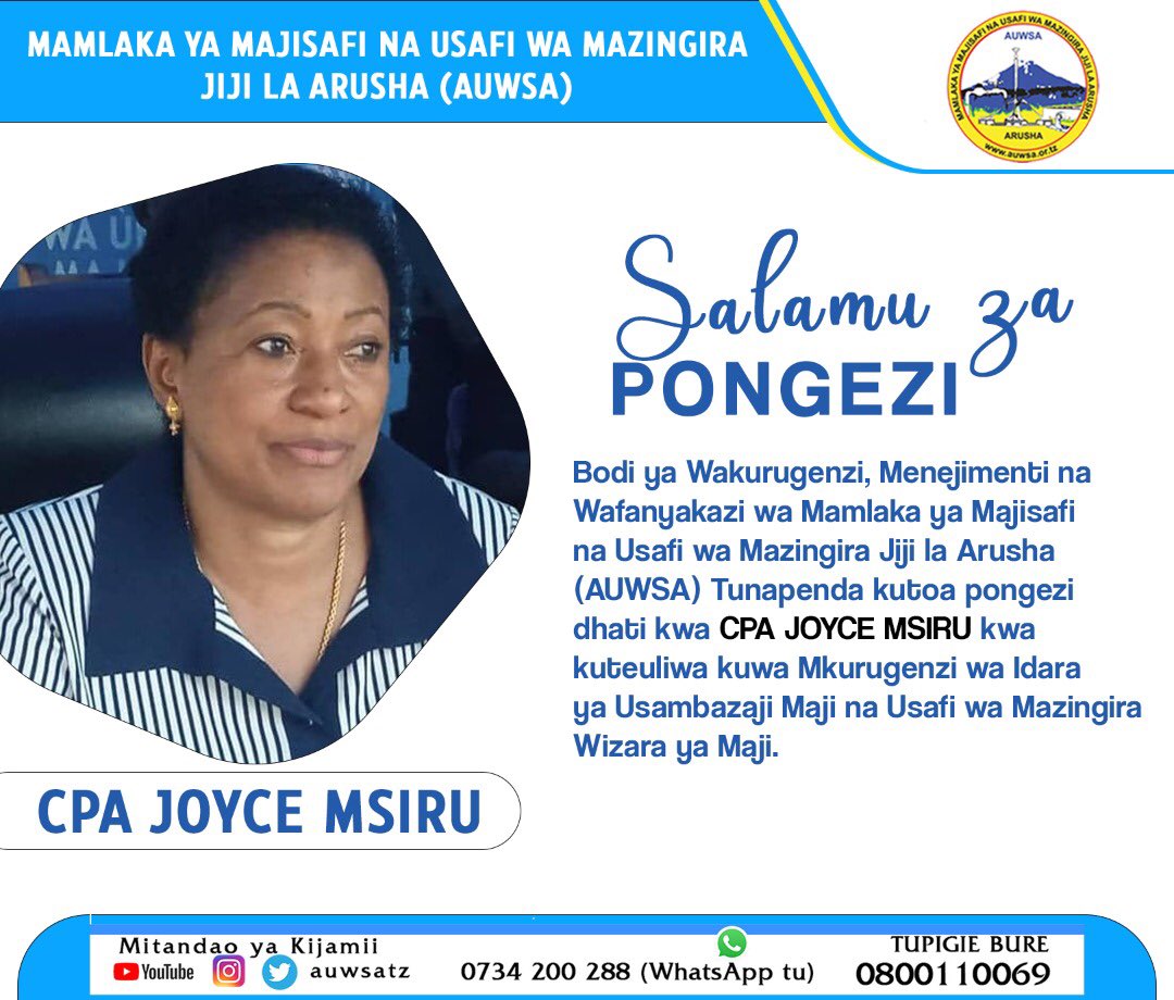 MAMLAKA YA MAJI ARUSHA (@yaarusha) on Twitter photo 