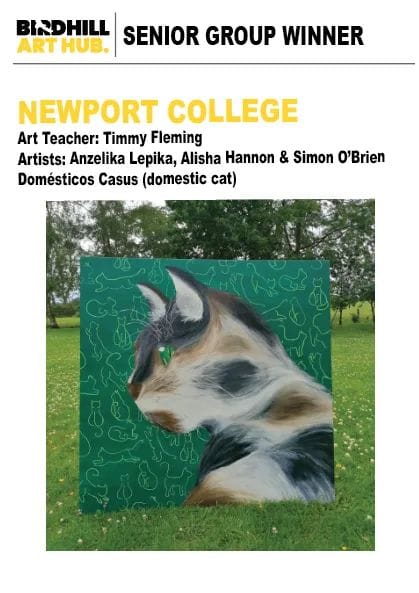 NewportCollege's tweet photo. Congratulations to our students and their art teacher Mr Fleming. A wonderful initiative that has brought people from near and far. Well done to all the entrants #unreal #artwork #soproud #birdhillarthub #tipperary @TipperaryETB @timmy_fleming @ArtBirdhill https://t.co/oM6Hbo3Pj9