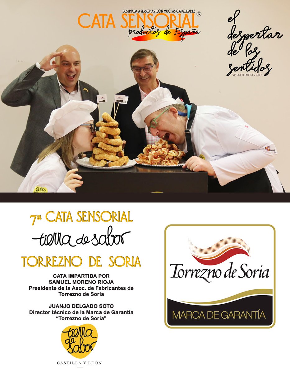 En la 7ª cata sensorial de #ElDespertardelosSentidos estaremos muy bien acompañados:
💛  #IbéricosDeSalamanca
💛  <a href="/IgpLechazoCyL/">IGP Lechazo De Castilla Y León</a> 
💛 <a href="/castellanoqueso/">Queso Castellano</a> 
💛 <a href="/TorreznodeSoria/">Torrezno de Soria</a> 

¡Qué ganas amigos!