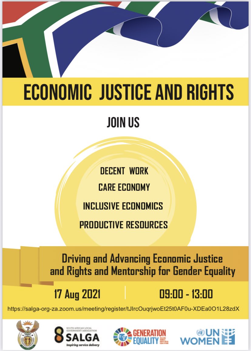 VeronVosloo's tweet photo. Join us for the Dialogue on #GenerationEqualityForum Economic Justice and Rights #WomensMonth #GEF @mptekana @unwomenSA https://t.co/HqkQK51Jvy
