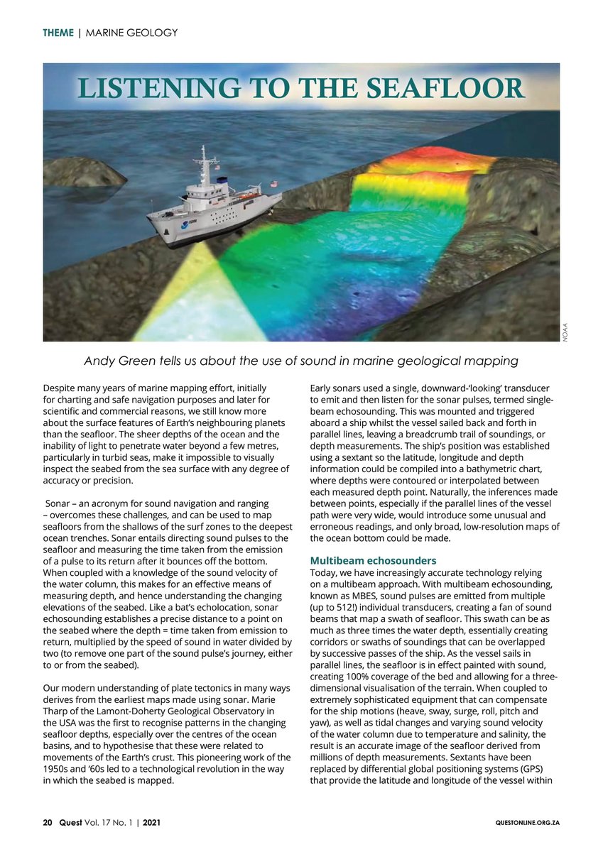 National Research Foundation of South Africa (@nrf_news) on Twitter photo In this <a href="/QuestSa1/">Quest Science for SA</a> article, Prof Andy Green (DSI/NRF-funded African #Coelacanth Ecosystem Programme) tells us about the use of sound in marine geological mapping. Full article: bit.ly/37G8Dco
*Republished with permission <a href="/ASSAf_Official/">AcademyofScienceSA</a>. <a href="/ACEP_ZA/">ACEP</a> <a href="/ATAP_ZA/">Acoustic Tracking Array Platform</a> <a href="/NRF_SAIAB/">SAIAB</a> In this <a href="/QuestSa1/">Quest Science for SA</a> article, Prof Andy Green (DSI/NRF-funded African #Coelacanth Ecosystem Programme) tells us about the use of sound in marine geological mapping. Full article: bit.ly/37G8Dco
*Republished with permission <a href="/ASSAf_Official/">AcademyofScienceSA</a>. <a href="/ACEP_ZA/">ACEP</a> <a href="/ATAP_ZA/">Acoustic Tracking Array Platform</a> <a href="/NRF_SAIAB/">SAIAB</a>