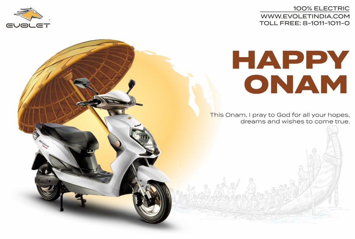 EvoletIndia's tweet photo. Happy Onam 

#happyonam #electric #scooters #motorcycles #evs #pollutionfreeearth #healthylifestyle #evoletindia #greenery https://t.co/ZQqnh2RPLh