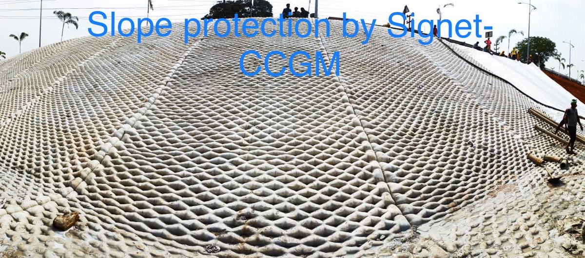 sanjeevvyas's tweet photo. #SlopeProtection new technology #CCGM & old method #stone pitching. @HUESKERUK #geosynthetic at its best. https://t.co/NrfChnQQfo