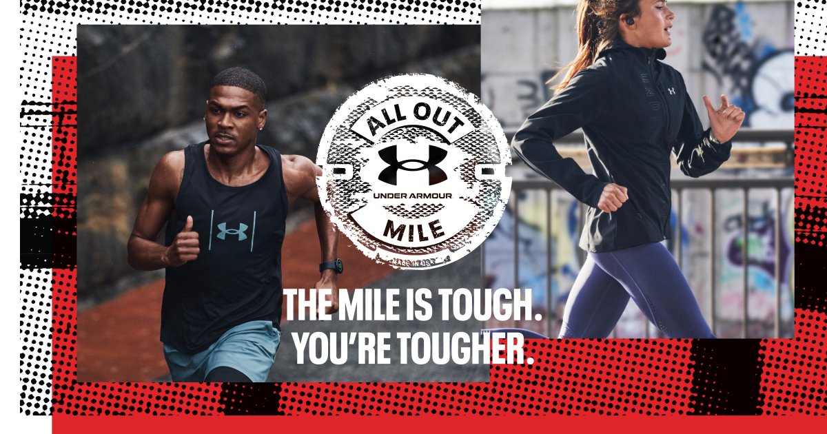 Go ALL OUT with Under Armour. Register now at UAAlloutMile.com, train and benchmark yourself against competitors from around the world. 

*T's and C's apply. Participants must track their runs and races with UA MapMyRun linked to FitRankings to be eligible for grand prizes