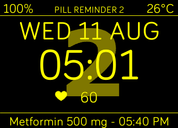 DesignsBV's tweet image. I'm very excited to present "Pill Reminder 2" which alerts you when it’s time to take your medication, and so much more! Available on #Fitbit App Gallery for #Ionic, #Versa, #VersaLite, #Versa2, #Versa3 and #Sense. Check it out! 
@FitbitDev #made4fitbit gallery.fitbit.com/details/ce64a5…