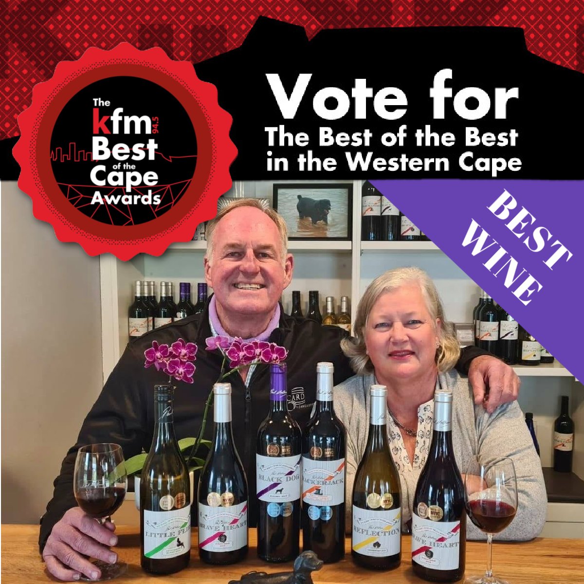 This is a big honour for our little farm - we're a finalist for BEST WINE in the @KFMza #KfmBestoftheCape Awards! With your help, we'd love to bring this title proudly home to Elgin! Voting is open at kfm.co.za/bestofthecape/… - cheers and THANK YOU 🏆🍷