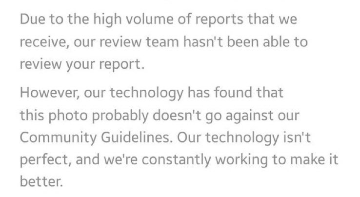 How does <a href="/instagram/">Instagram</a>, owned by Facebook, claim not to have any enough staff to review posts containing sexual violence against marginalised groups? The same Instagram whose review team deletes mental health recovery accounts and posts from marginalised groups, without dialogue?