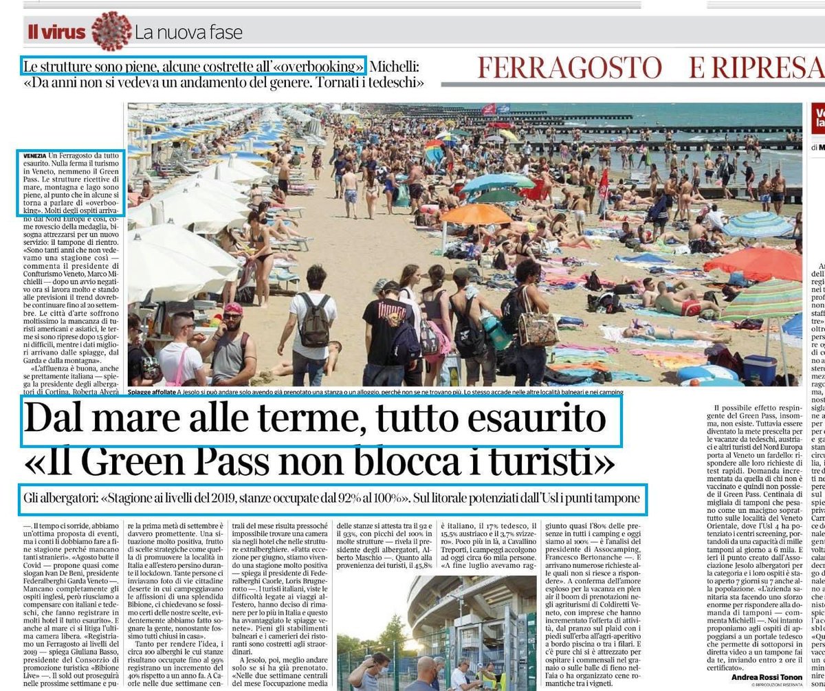 Un primo bilancio positivo del nostro capodanno estivo. Paga il lavoro di squadra tra Regione e operatori turistici. 

Dal <a href="/corriereveneto/">Corriere del Veneto</a> 

#Veneto #TheLandOfVenice
#VisitVeneto #TurismoVeneto 
#Ferragosto2021 #estate2021