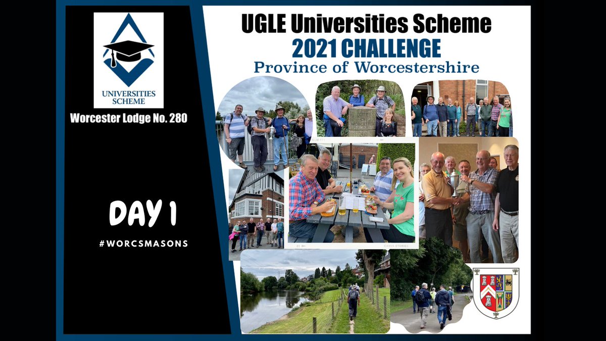 WorcsMasons's tweet photo. A look back at Day1 of #worcsmasons #UGLEUS2021Challenge along the river severn to #worcester stay tuned for Day 2 @UGLE_SchemeSec @UGLE_GrandLodge @WorvellMichelle 🚶🏆🚶‍♀️🚶‍♂️ https://t.co/qePmwaScqt