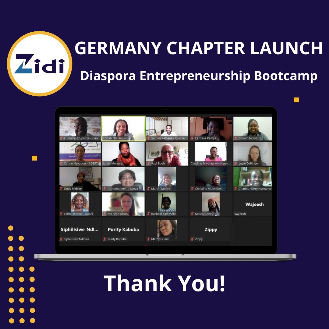 ZidiCircle's tweet photo. Thank you to all of you who were able to join us! Special thanks to our speakers @CarineNsoudou of ADEPT, @suthan_kethees of @comduit Germany, @kumbiraichipaz  of @deutsch_connect, Caroline Mwangi of AG-career hub, @fkathuh &amp; our MC for the day Linda Mwaura. 

 #thankyou https://t.co/umnzDJXZxe
