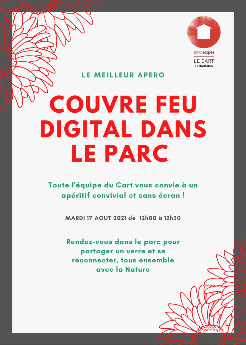 le_cart's tweet photo. INVITATION POUR TOUS NOS CLIENTS DU JOUR #couvrefeu #digital #aperitif #tourisme #green #tourismefrance #CetEteJeVisiteLaFrance #EthicEtapes @le_cart membre du réseau @ethic_etapes https://t.co/OUrb1idMCa