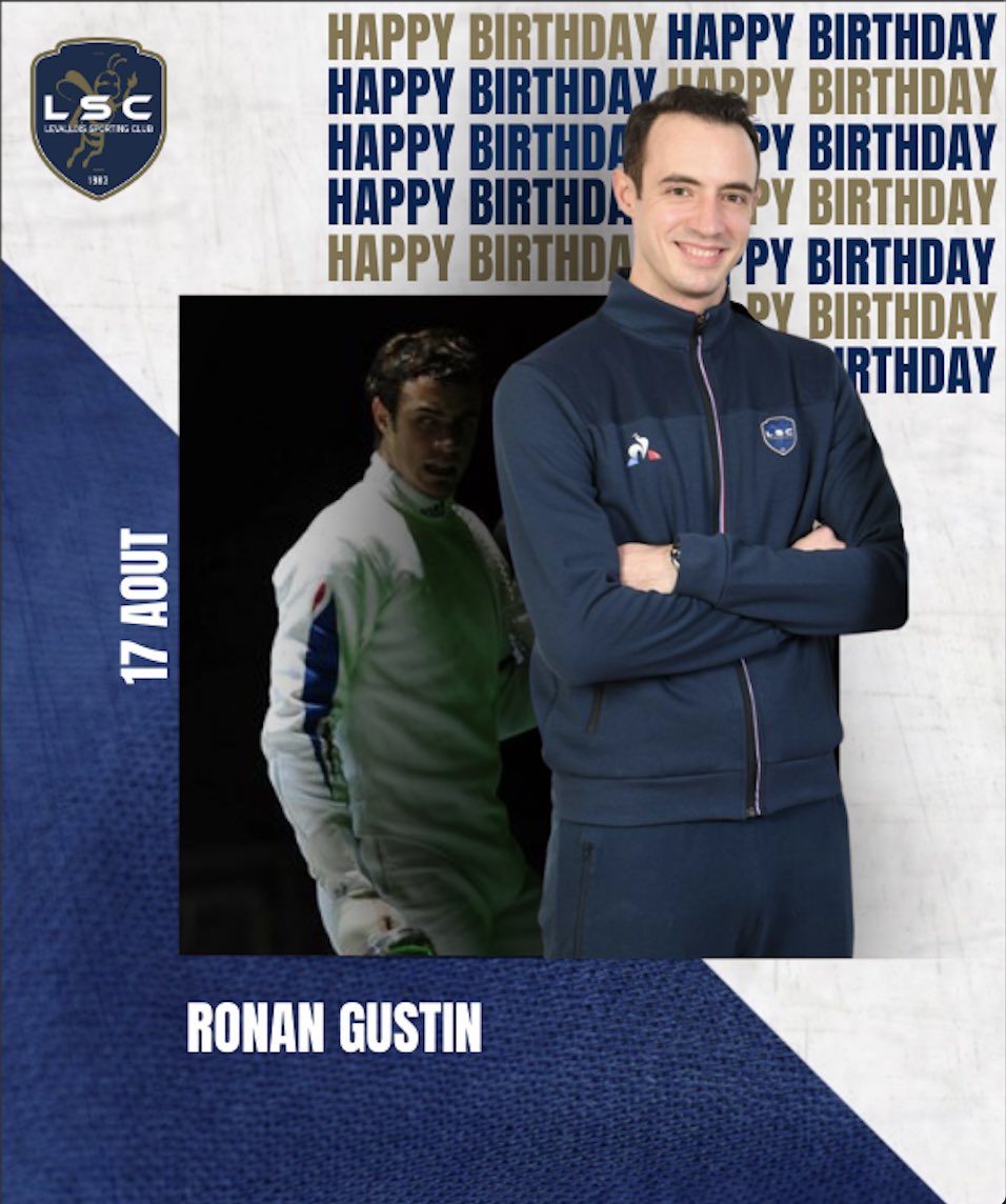 🎉 Joyeux anniversaire #RonanGustin, notre Champion du monde par équipe 2019 ! 🤺 

#Birthday #SportÀLevallois