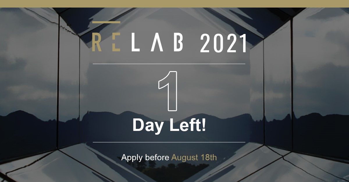 TechRelab's tweet image. Only ONE DAY left to apply for RElab 2021! Join us to RE-shape and RE-imagine our #builtworld.
Find out more here -> lnkd.in/d5CgpR33
APPLY BY August 18th @ relab.tech
@LMarks @ThePROffice @juancarlos_SM_ @jon_hale @FionnualaHogan @DavidBloomUK