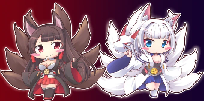 赤城さんと加賀産を並べただけ #アズレン #アズールレーン #赤城 #加賀 