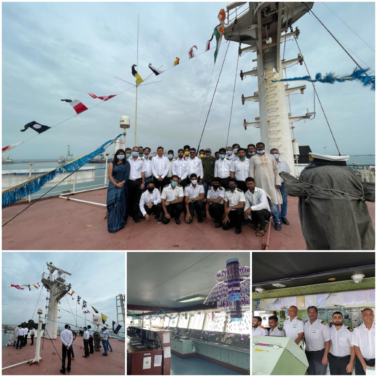 Apeejay Shipping crew members celebrated Independence Day on board. Patriots at High Seas.
#IndependenceDay2021 #Seafarer
 #SeafarersAreKeyWorkers #seafarerslife
 #maritime #lifeatapeejay #apeejaypeople