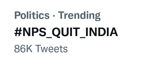 AshishAmar19's tweet photo. Trending
#NPS_QUIT_INDIA https://t.co/0xsg9UBSGB