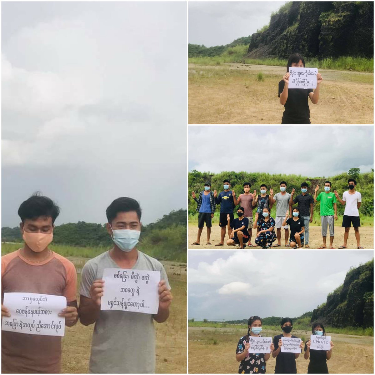 The muti-ethnic strike with paper banners in Hpakant Tsp, Kachin State was held today against the military dictatorship.
#AcceptNUG_RejectMilitary
#Aug15Coup 
#WhatsHappeningInMyanmar