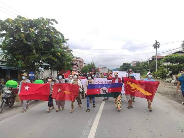 Kale’s General Strike took the streets to protest against Genocidal Dictatorship. #AcceptNUG_RejectMilitary #Aug15Coup #WhatsHappeningInMyanmar