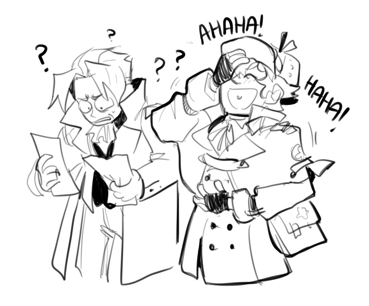 i feel like Herlock's logic and reasoning spectacular would give a certain red-coated prosecutor a heart attack #tgaa #AceAttorney
